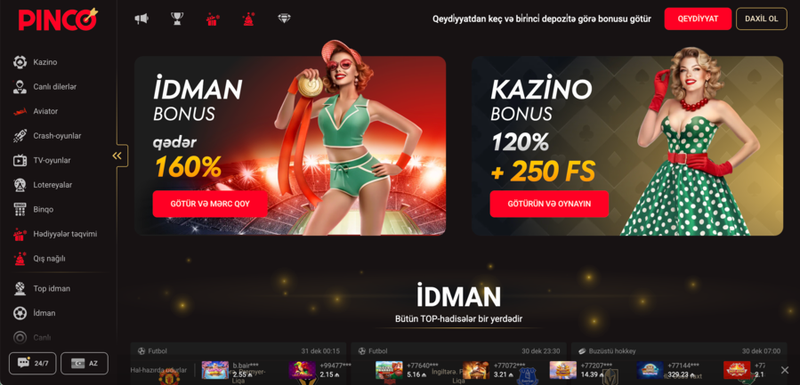 Pin Up casino online Azerbaycan əsas səhifəsi — giriş, qeydiyyat və mobil tətbiqi yüklə